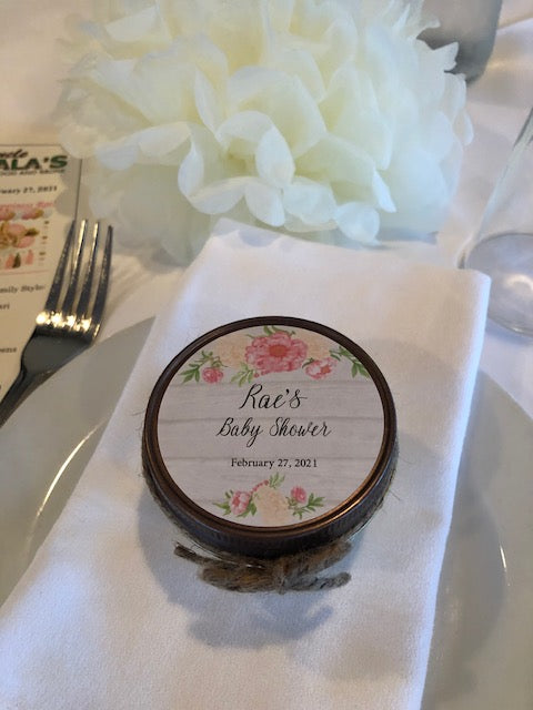 SOY CANDLE FAVORS - PINK PEONY DESIGN